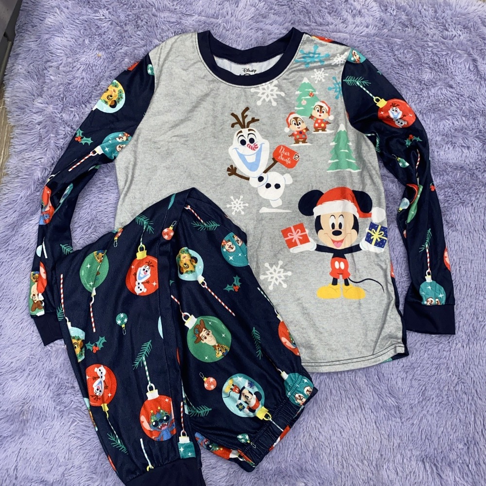 Disney Fleece Pajama Set Women's Size Large Shirt and Pants Christmas 9678
